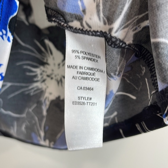 Ricki's Sleeveless Box Pleated Blouse Marble Black White Blue Checkered Size M - Picture 7 of 10